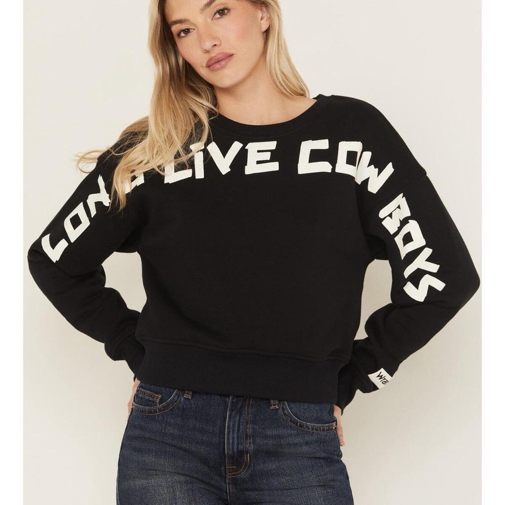 WRANGLER RETRO WOMEN'S LONG LIVE COWBOYS CREWNECK SWEATSHIRT BNWT